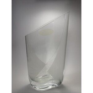 Polish Clear/satin Glass Geometric Starburst Pocket Vase